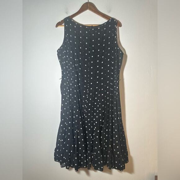 Studio Black and White Polka Dot Midi Dress - Picture 4 of 5